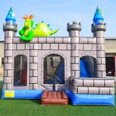Dragon Castle Bounce House Slide Combo — 28.6sqm Mythical Inflatable Adventure Castle for Brave Kids' Parties, Medieval Celebrations & Fantasy Events