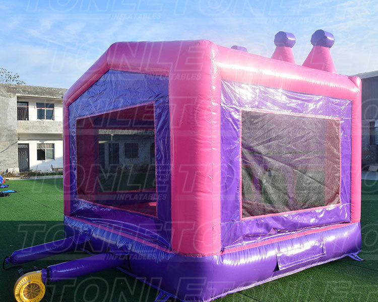 custom inflatable pink princess crown bounce house jumping castle