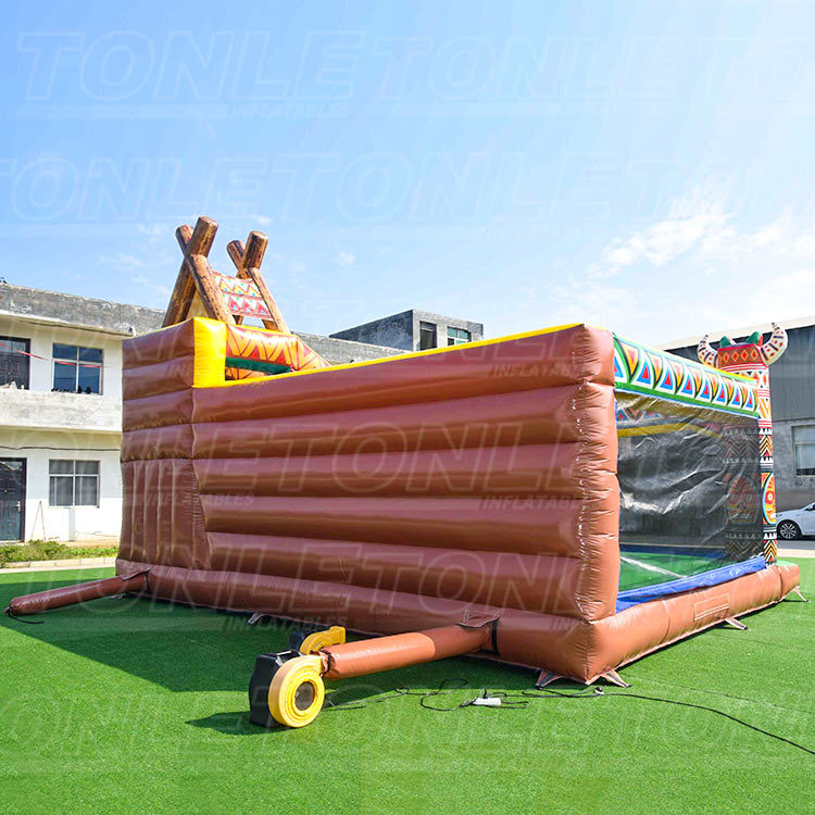 new design theme inflatable playground with rock climbing wall for sale