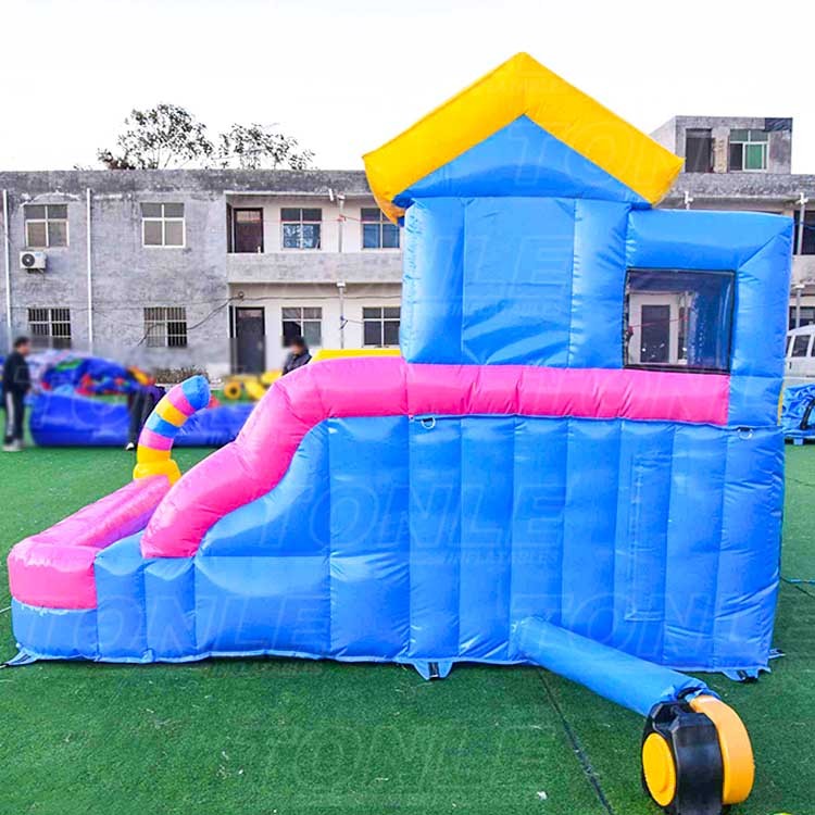 Custom small backyard inflatable water slide with rock climbing, small water gun for kids