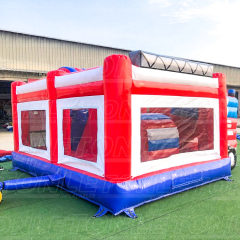 New design custom kids fire truck theme bouncy castle inflatable bounce house with slide for sale