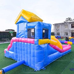 Custom small backyard inflatable water slide with rock climbing, small water gun for kids