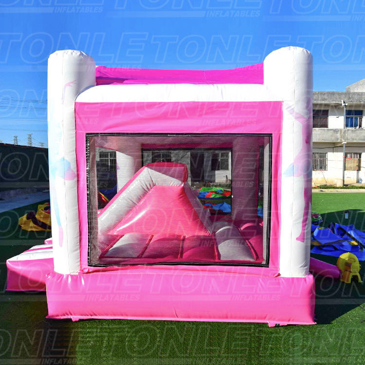 New designed ballet dance theme inflatable bounce house bouncy castle children's dry slide combo