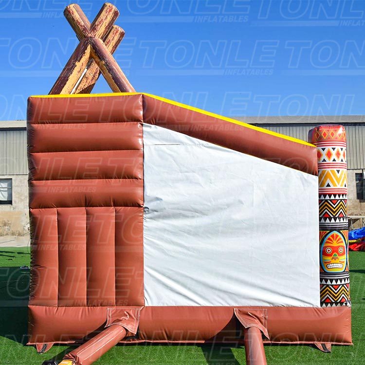Customized bouncy castle tribal theme with dry slide combo for sale