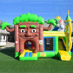 Fairy tale tree theme inflatable bounce house combo children's bouncy castle with slide