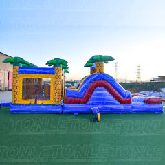 Factory customized cheap inflatable obstacles with bounce house and slide for sale