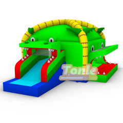 Tropical tree crocodile animal theme bouncy castle slide bounce house