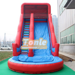 28ft classic red inflatable water slide with pool for sale