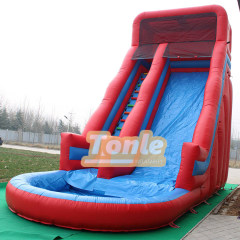 28ft classic red inflatable water slide with pool for sale