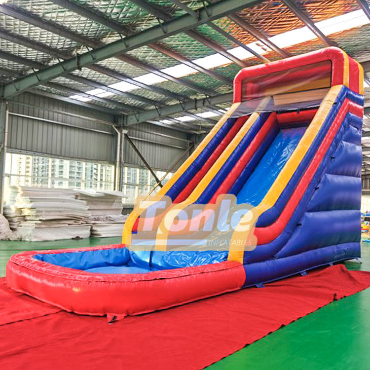 classic inflatable water slide with pool for sale