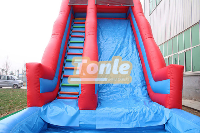 28ft classic red inflatable water slide with pool for sale