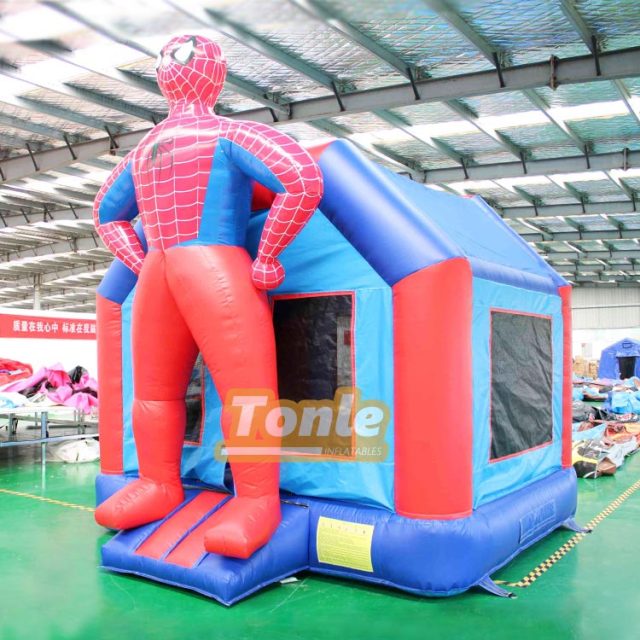 Spiderman themed children's inflatable bounce house jumping castle