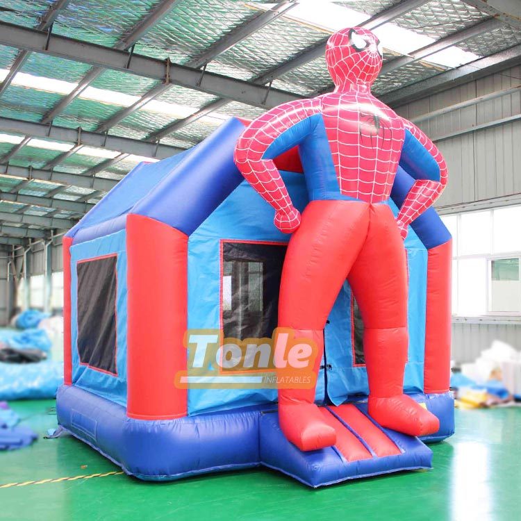Spiderman themed children's inflatable bounce house jumping castle
