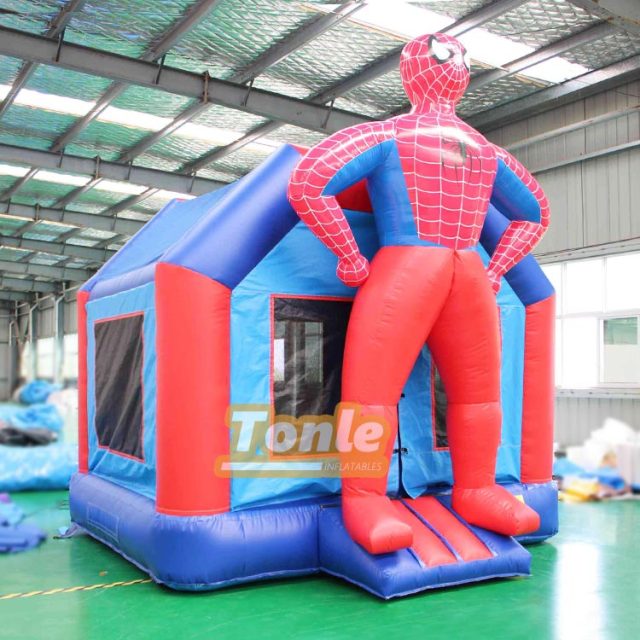 Spiderman themed children's inflatable bounce house jumping castle
