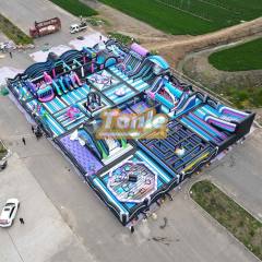 Custom Kids Playground Games Inflatable Theme Park Bouncy Castle For Sale