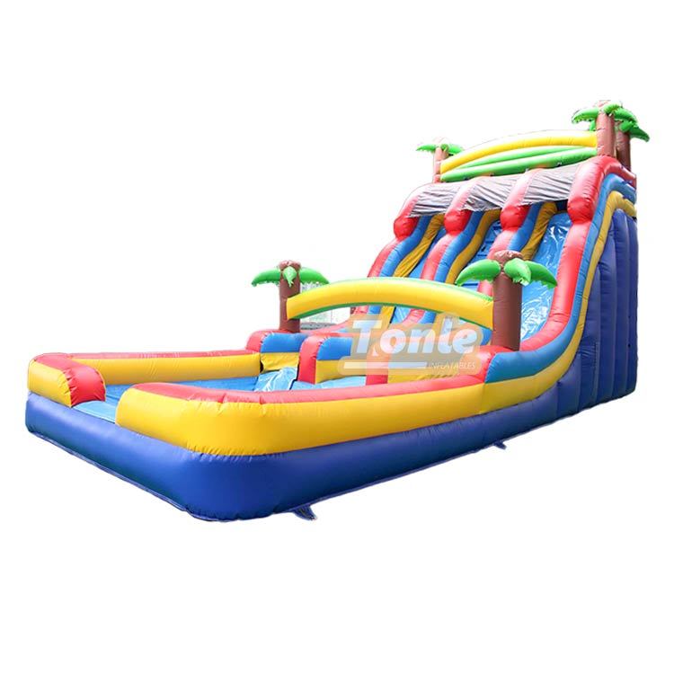 Factory custom cheap multi-style ocean theme with swimming pool inflatable water slide