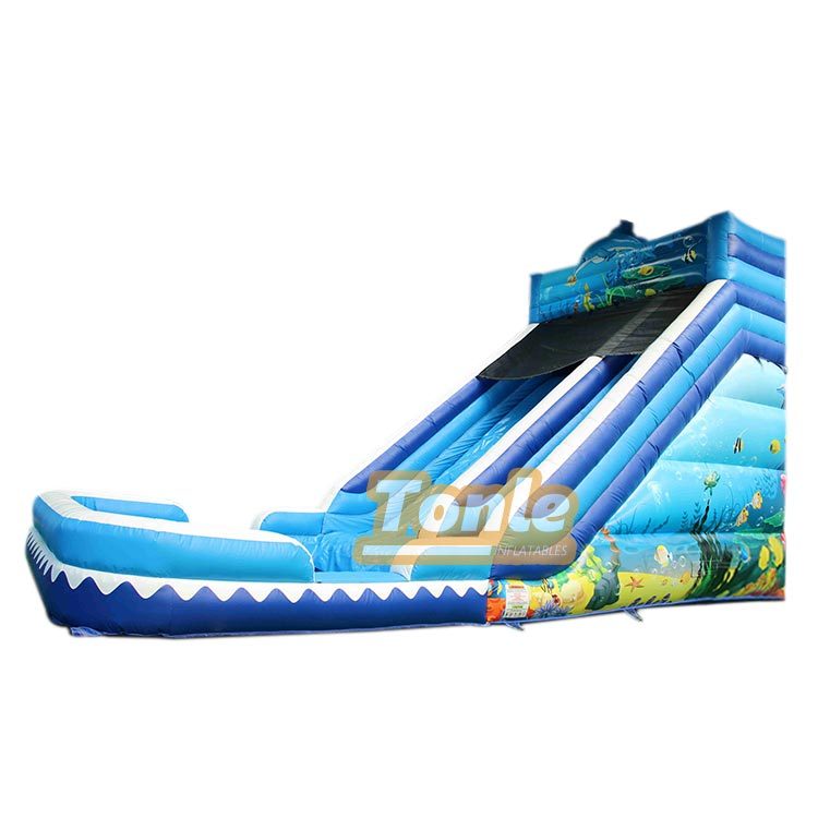 Factory custom cheap multi-style ocean theme with swimming pool inflatable water slide