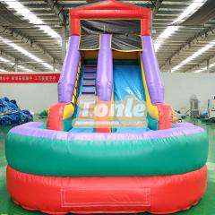 Custom Commercial Classic Rainbow Colors Inflatable Water Slide