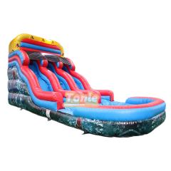 Factory custom cheap multi-style ocean theme with swimming pool inflatable water slide