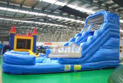 Factory custom blue colorful water slide with swimming pool