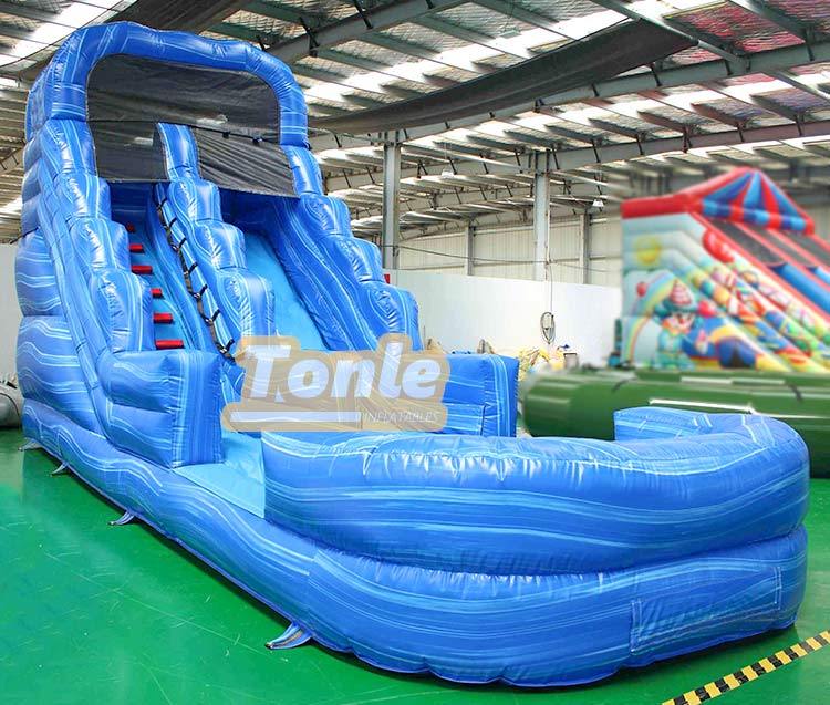 Factory custom blue colorful water slide with swimming pool