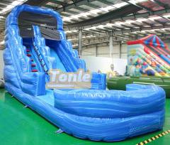 Factory custom blue colorful water slide with swimming pool