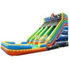 Factory custom cheap multi-style ocean theme with swimming pool inflatable water slide