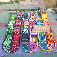 166*133ft large inflatable multi-event continuous obstacle course