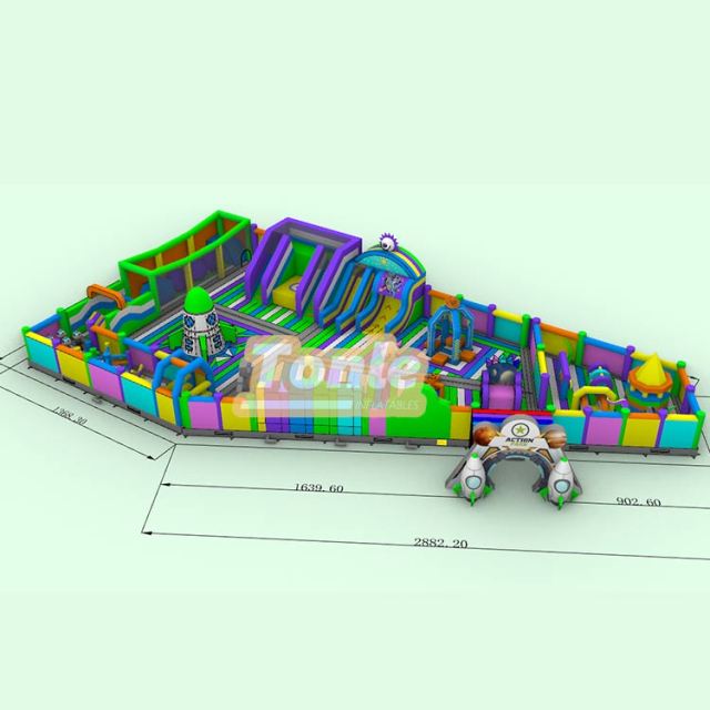 Customized colorful polygon large inflatable playground inflatable jumping castle