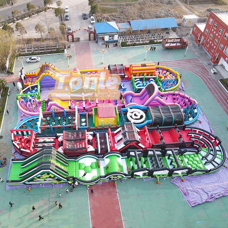 166*133ft large inflatable multi-event continuous obstacle course