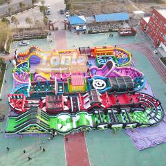 166*133ft large inflatable multi-event continuous obstacle course