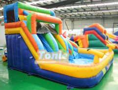 Factory custom inflatable pool water slide with water gun for kids