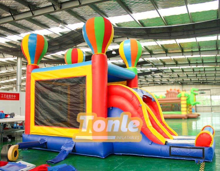 Hot Air Balloon Inflatable Bounce House Water Slide Combination