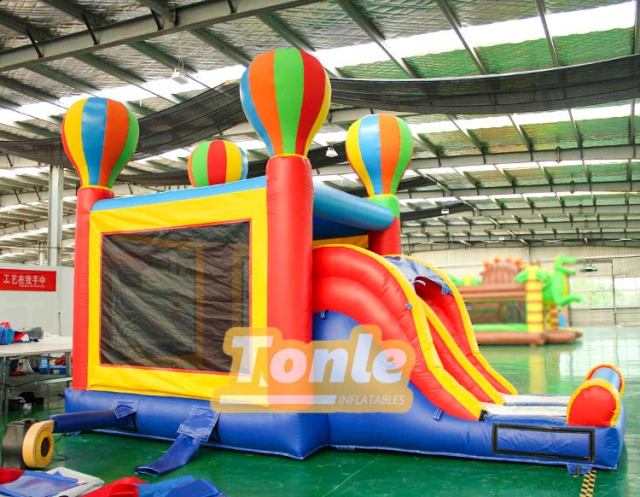 Hot Air Balloon Inflatable Bounce House Water Slide Combination