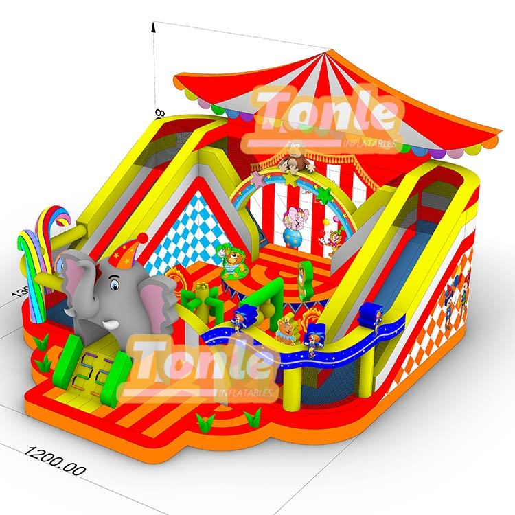 Circus themed bouncy castle children's play park