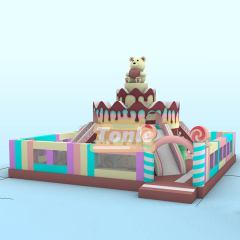 Custom Fantasy Large Cake Bear Inflatable Children's Playground Bouncy Castle