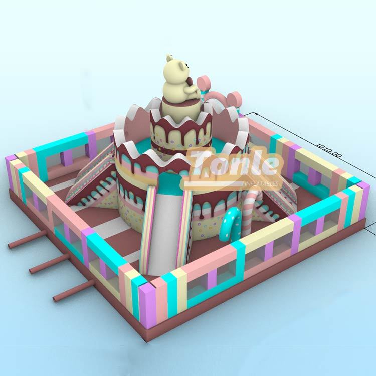 Custom Fantasy Large Cake Bear Inflatable Children's Playground Bouncy Castle