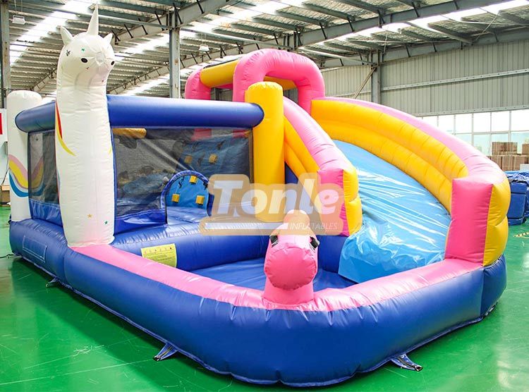 Unicorn Bounce House Backyard Water Slide Combo