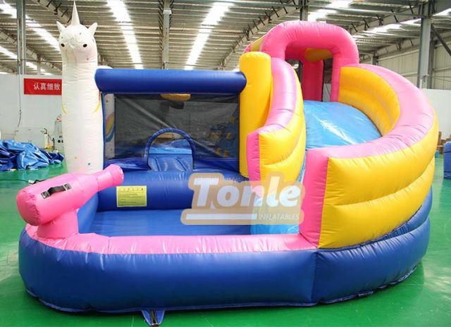 Unicorn Bounce House Backyard Water Slide Combo