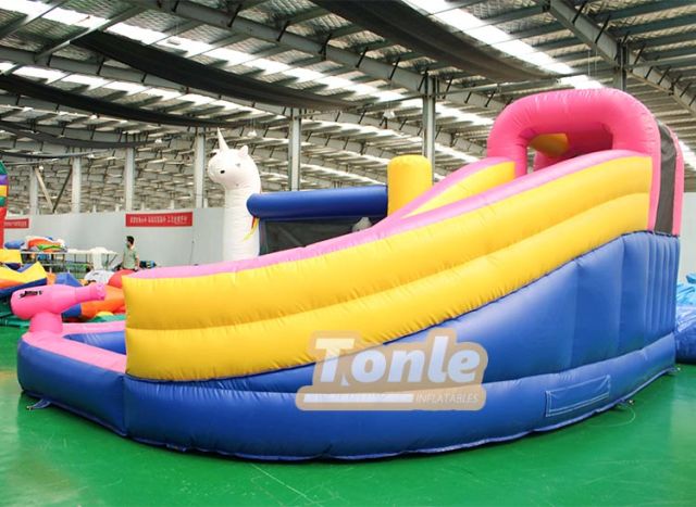 Unicorn Bounce House Backyard Water Slide Combo