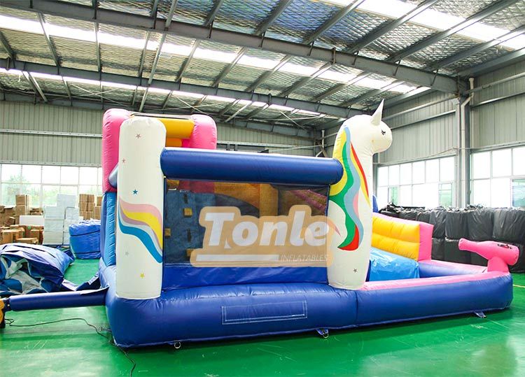 Unicorn Bounce House Backyard Water Slide Combo