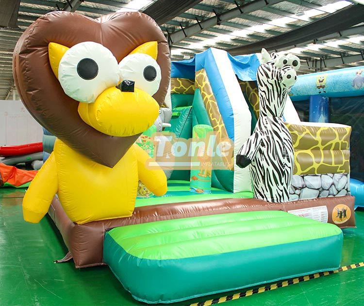 Lion Giraffe Zoo Theme Bouncy Castle Inflatable Bounce House
