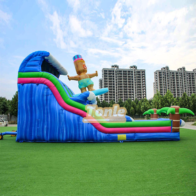 Inflatable tiki themed water slide