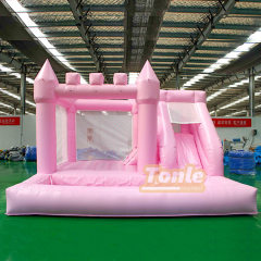 Wedding Bounce House With Slide Combo white bouncy castle
