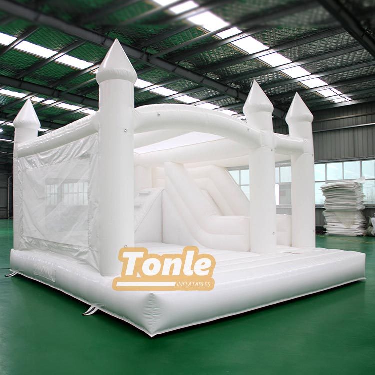 Wedding Bounce House With Slide Combo white bouncy castle