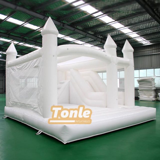 Wedding Bounce House With Slide Combo white bouncy castle