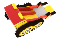Manufacturer custom inflatable bulldozer dry slides for sale