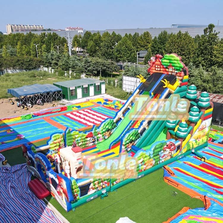 73*25.6*34ft Treehouse themed inflatable large slide