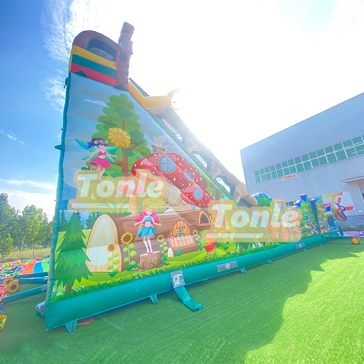 73*25.6*34ft Treehouse themed inflatable large slide