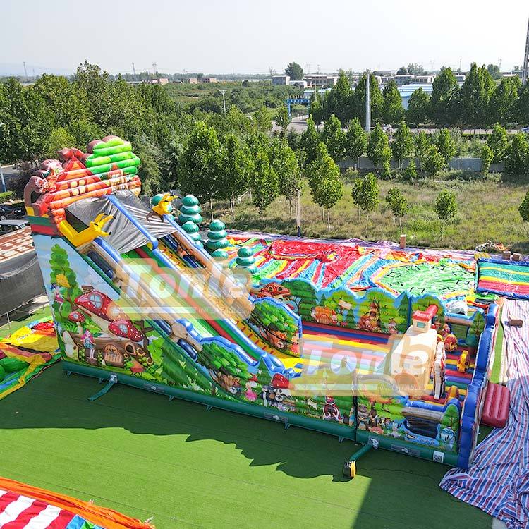 73*25.6*34ft Treehouse themed inflatable large slide